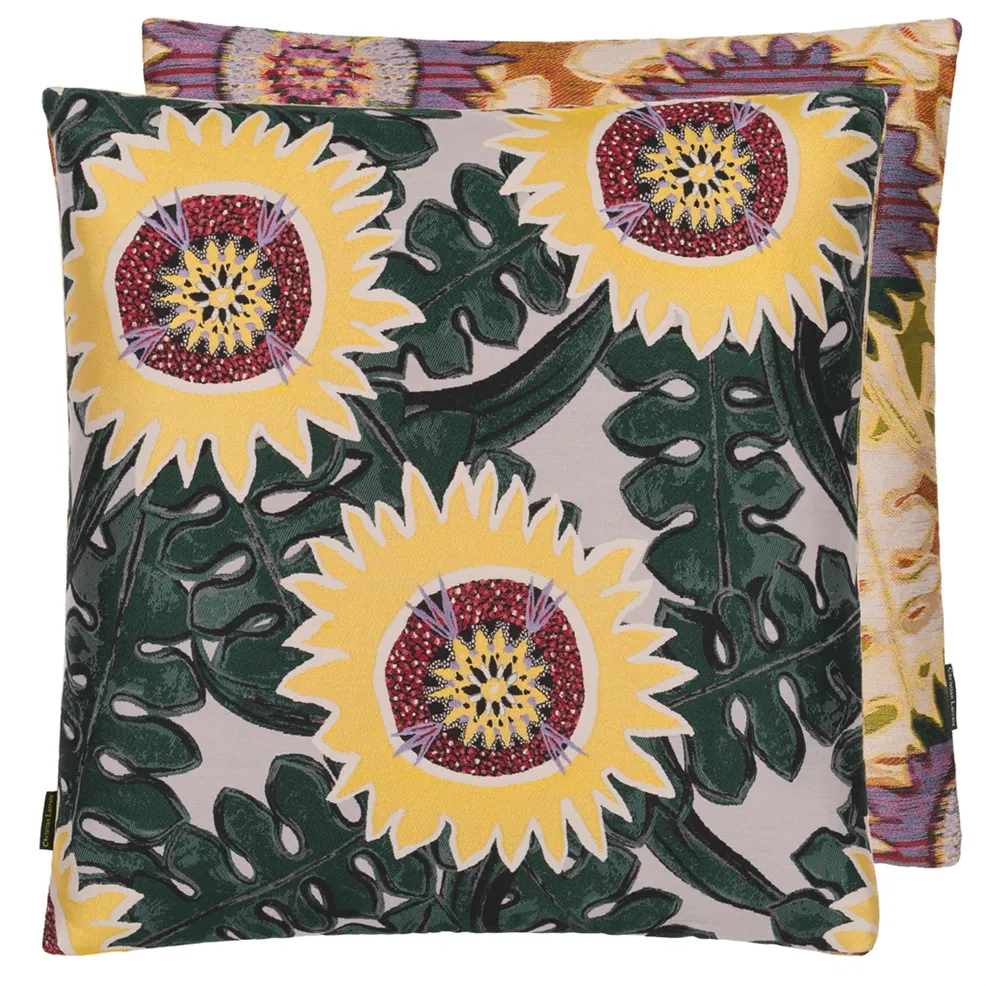 Soleils Osier Cushion | Christian Lacroix Cotton Jacquard