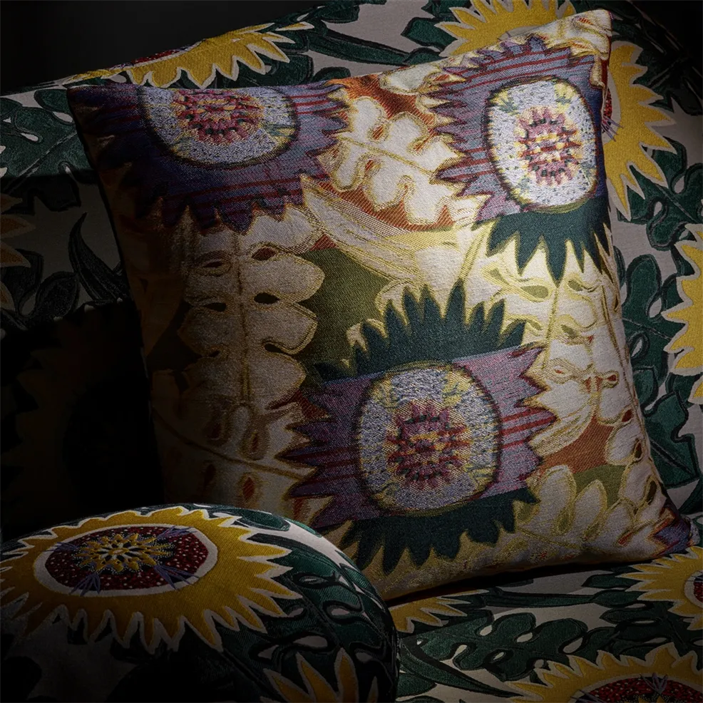Soleils Osier Cushion | Christian Lacroix Cotton Jacquard