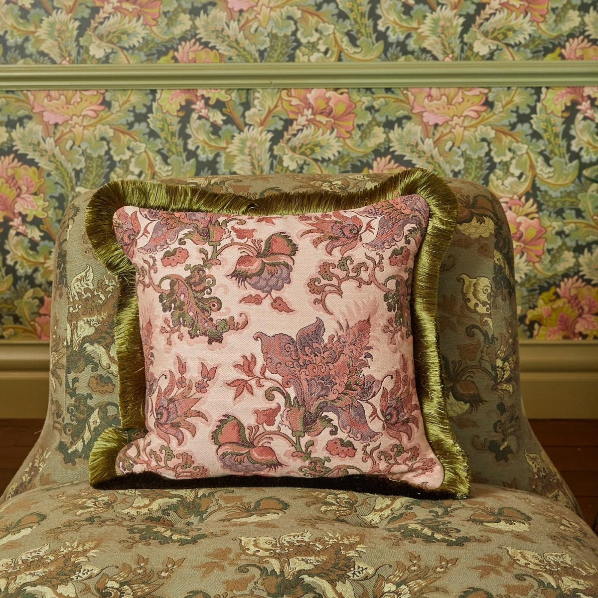 Persephone | Fringed Jacquard Cushion by House of Hackney