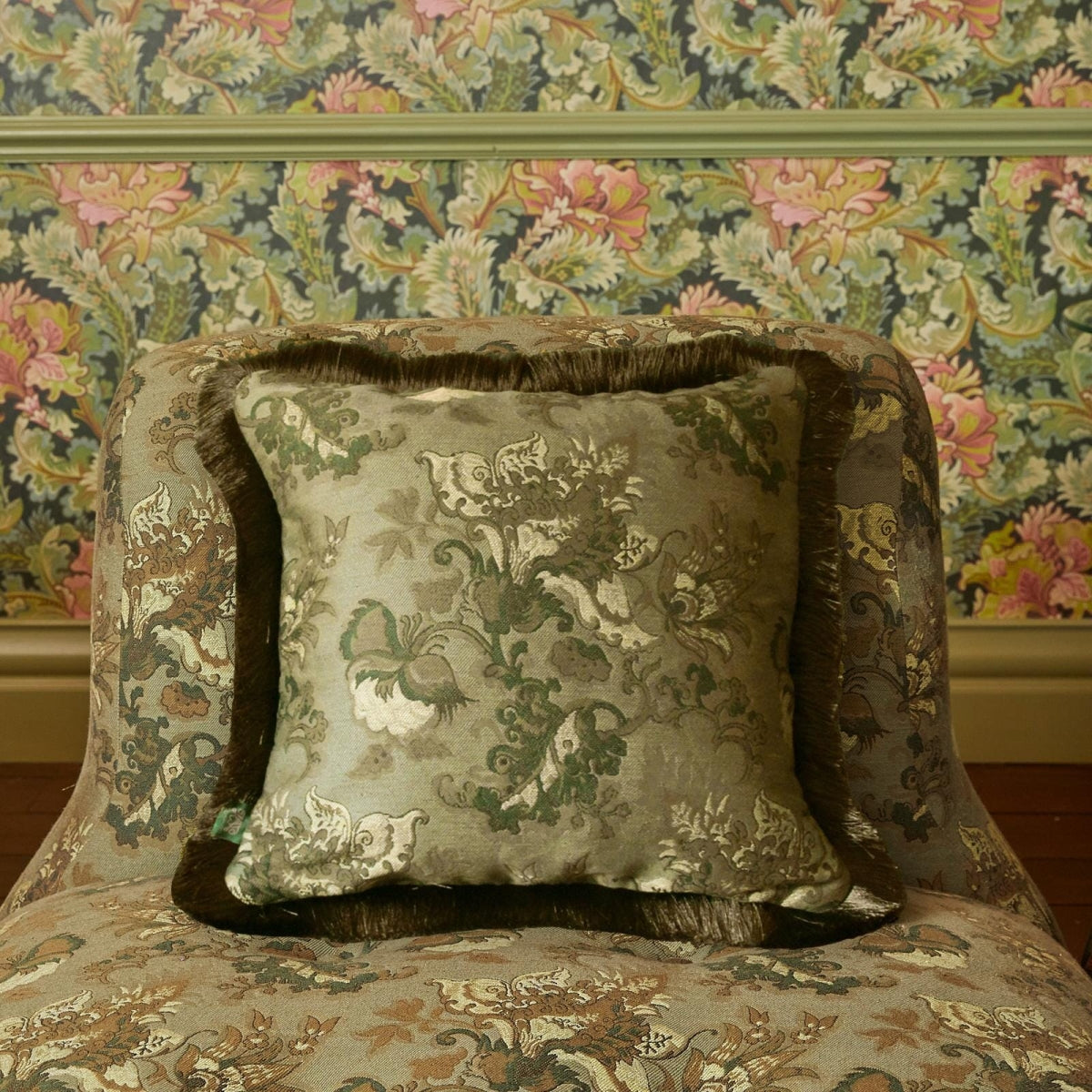 Persephone | Fringed Jacquard Cushion by House of Hackney