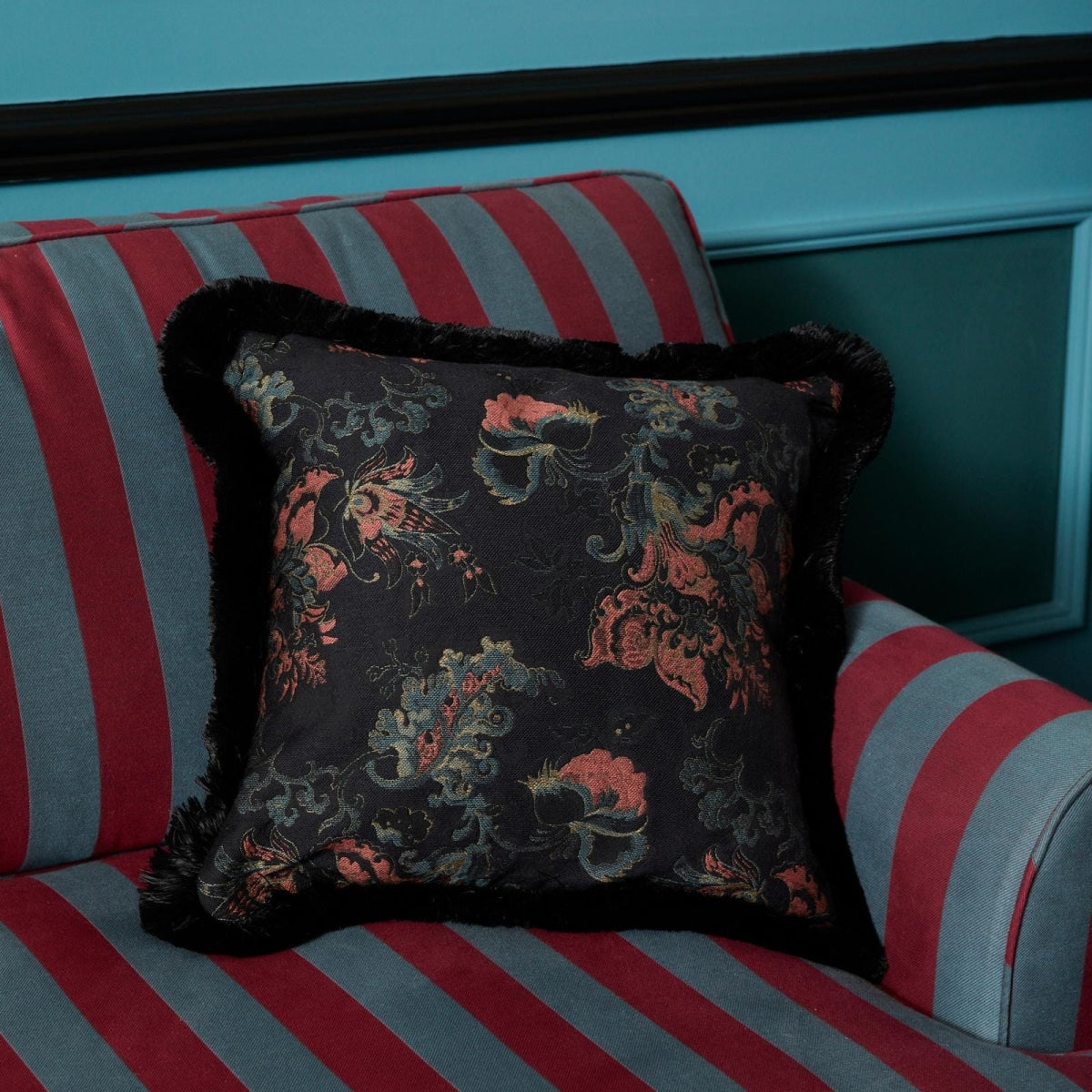 Persephone | Fringed Jacquard Cushion by House of Hackney