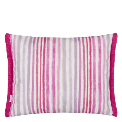 Chinoiserie Outdoor Cushion | Floral Print with Fringe