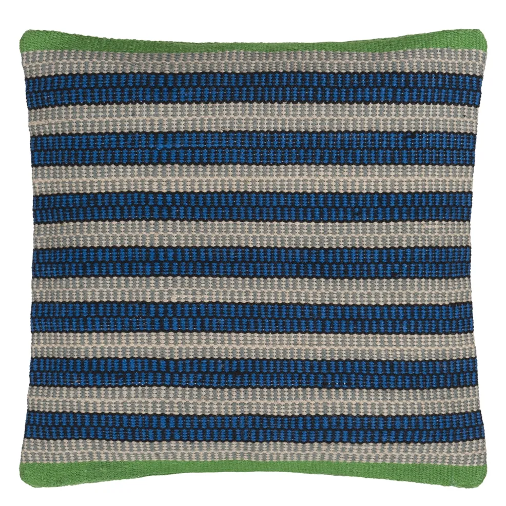 Muara Outdoor Cushion | Dynamic Striped Weave in Cobalt Blue