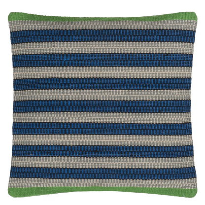 Muara Outdoor Cushion | Dynamic Striped Weave in Cobalt Blue