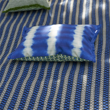 Jaal Outdoor Cushion | Printed Canvas with Fringe Trim