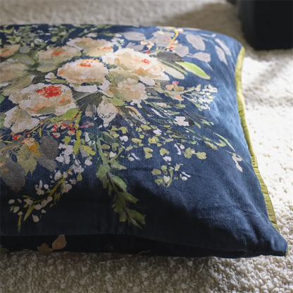 Margaretta Velours Cushion | Luxurious Floral Velvet Design