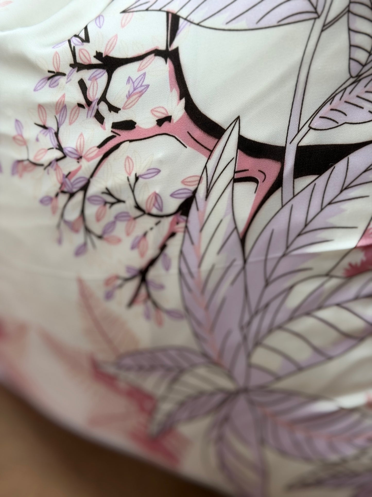 Floral Silk Cushion (Blush)