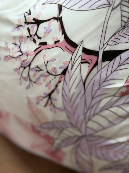Floral Silk Cushion (Blush)