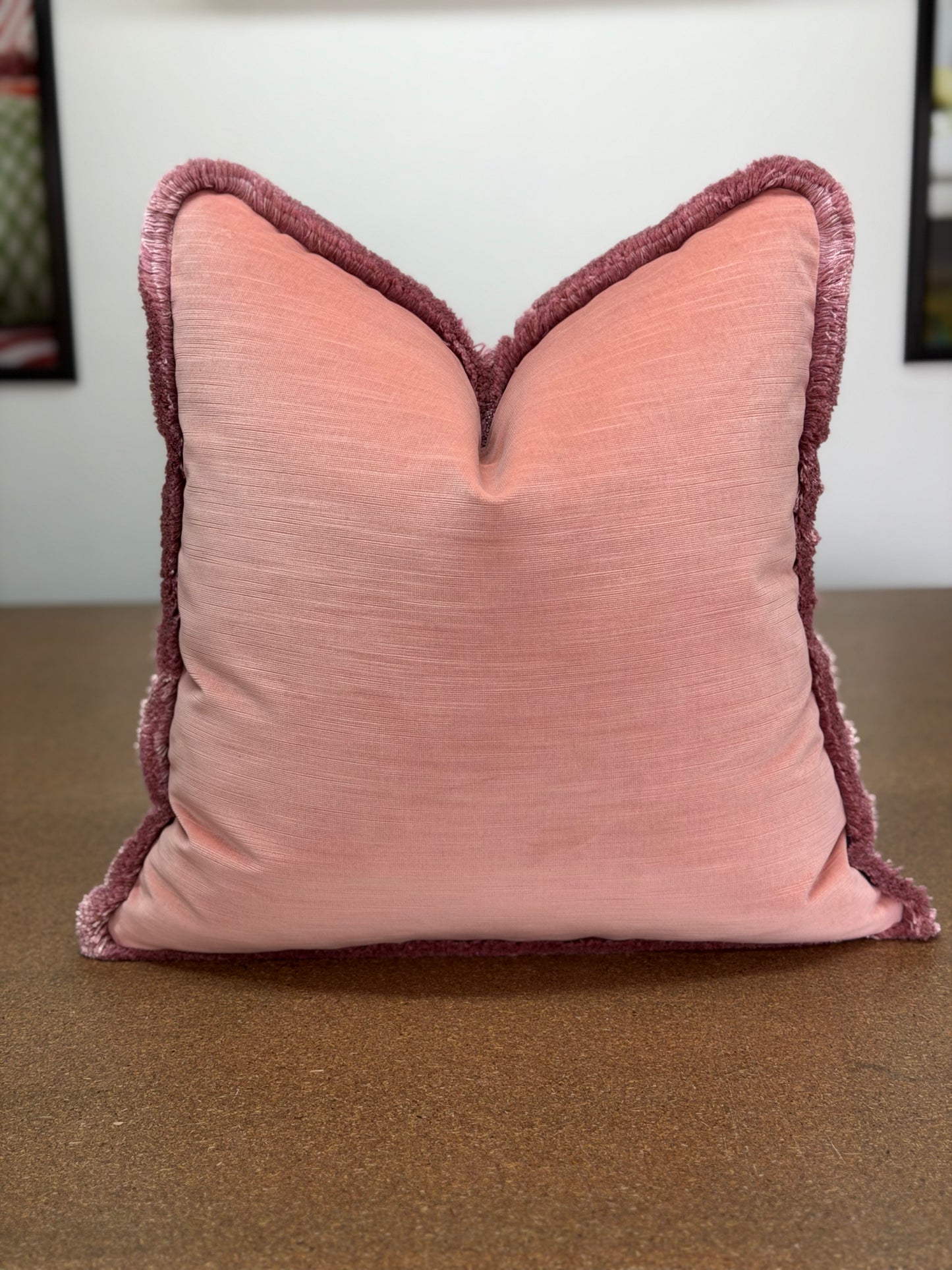 Floral Silk Cushion (Blush)