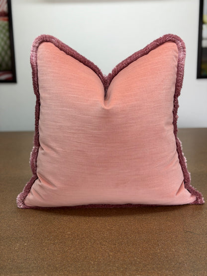 Floral Silk Cushion (Blush)
