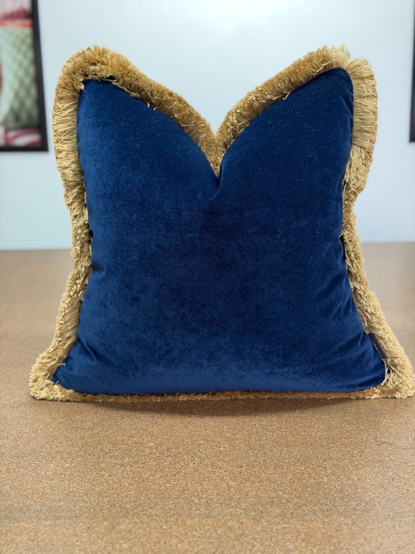 Floral Silk Cushion (Blue)