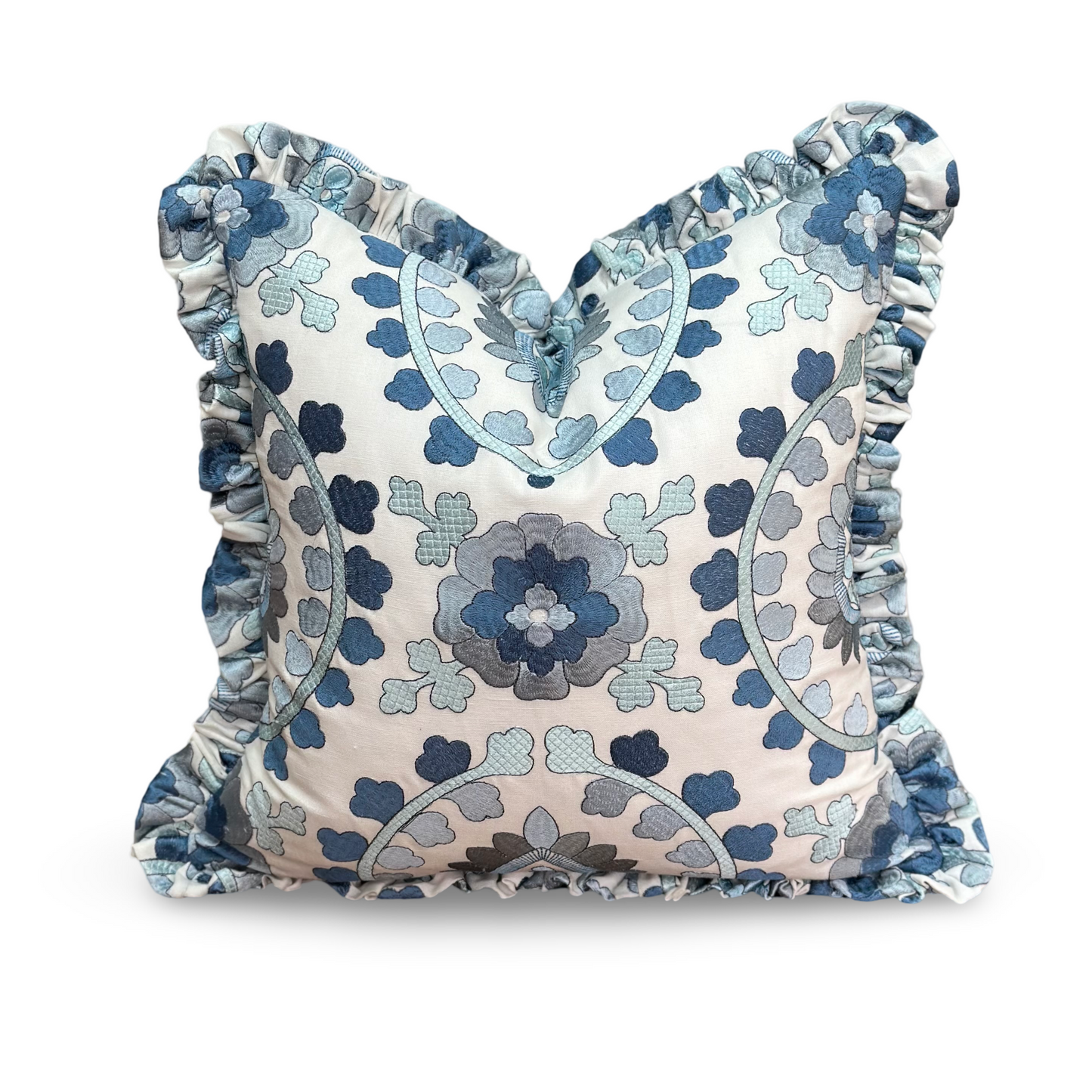 Cloisonne Embroidered Cushion | Luxurious Designer Cushion