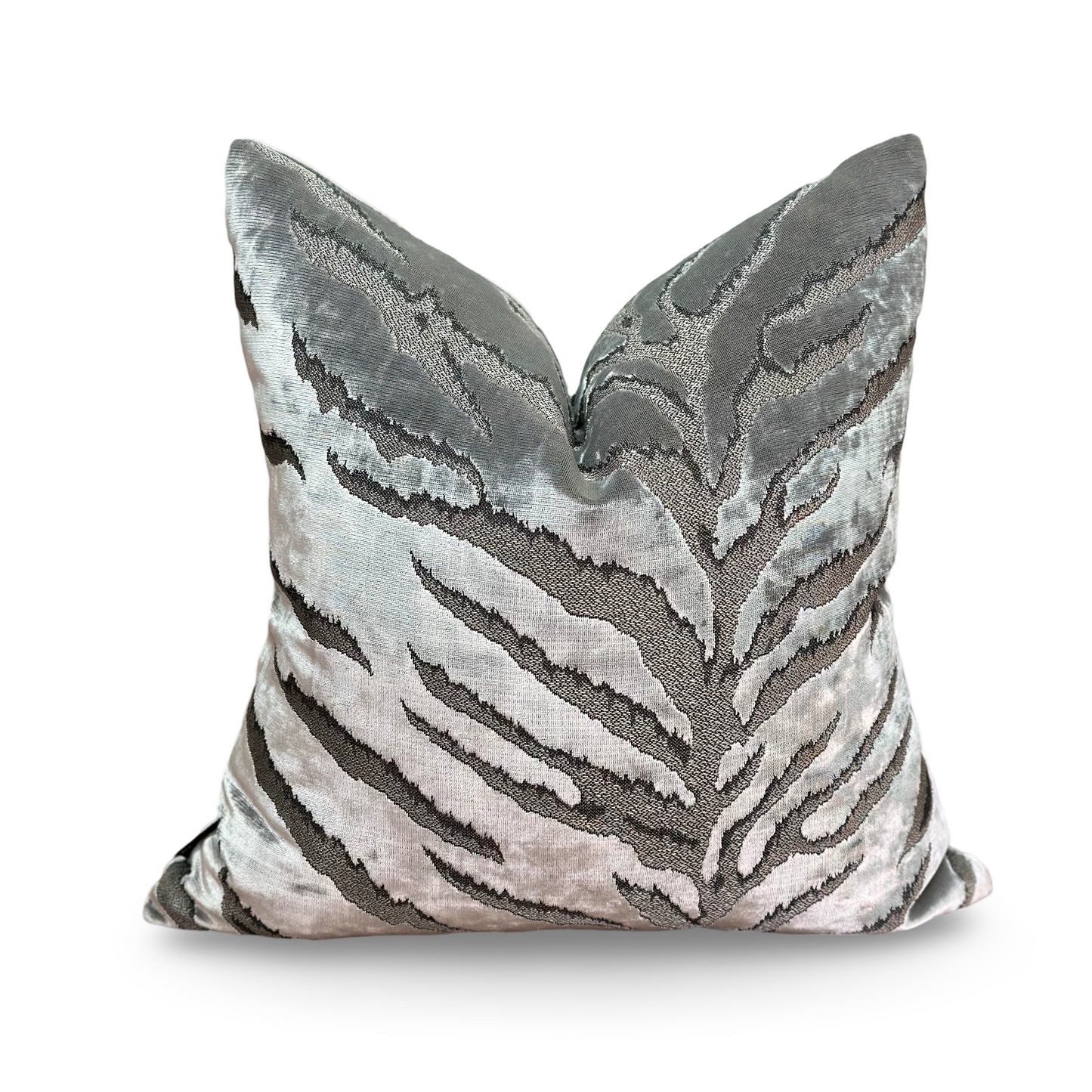 Bengal Tiger Velvet Cushion | Luxurious Black Tiger Stripe Design