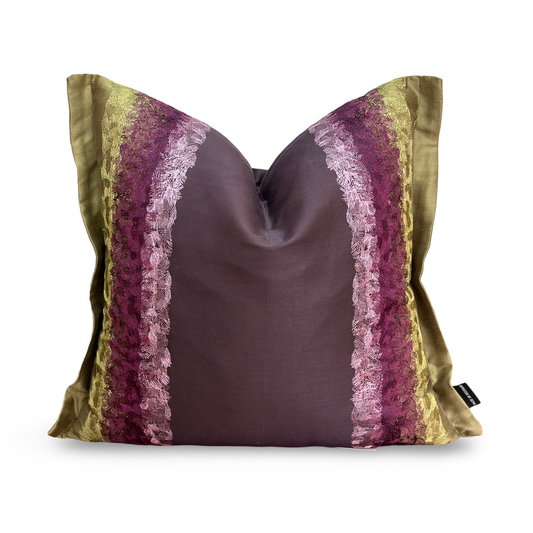 Knitted Cushion | Rubelli Embroidered Fabric with Flange Edge