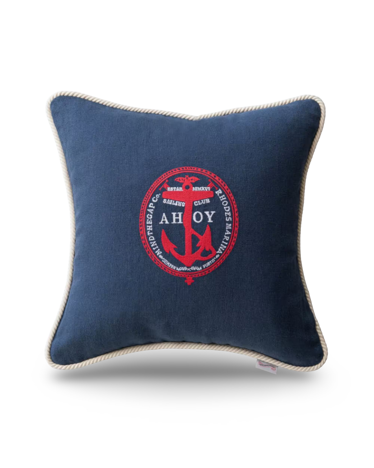 AHOY! Linen Embroidered Cushion