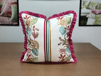 Monkey Magic Embroidered Cushion