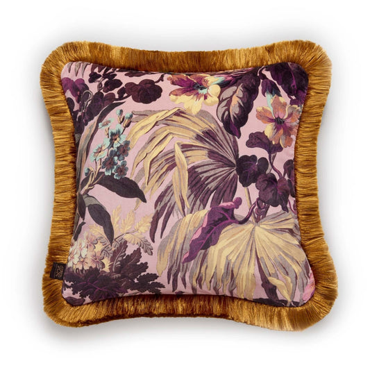 Limerence Fringed Velvet Cushion | House of Hackney