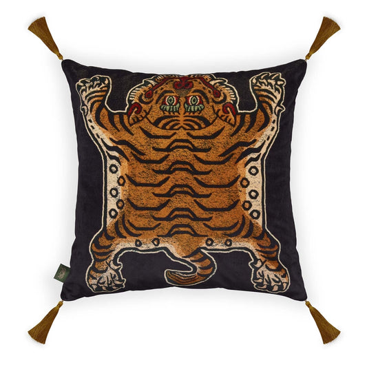 Saber Medium Velvet Cushion with Tassels | House of Hackney