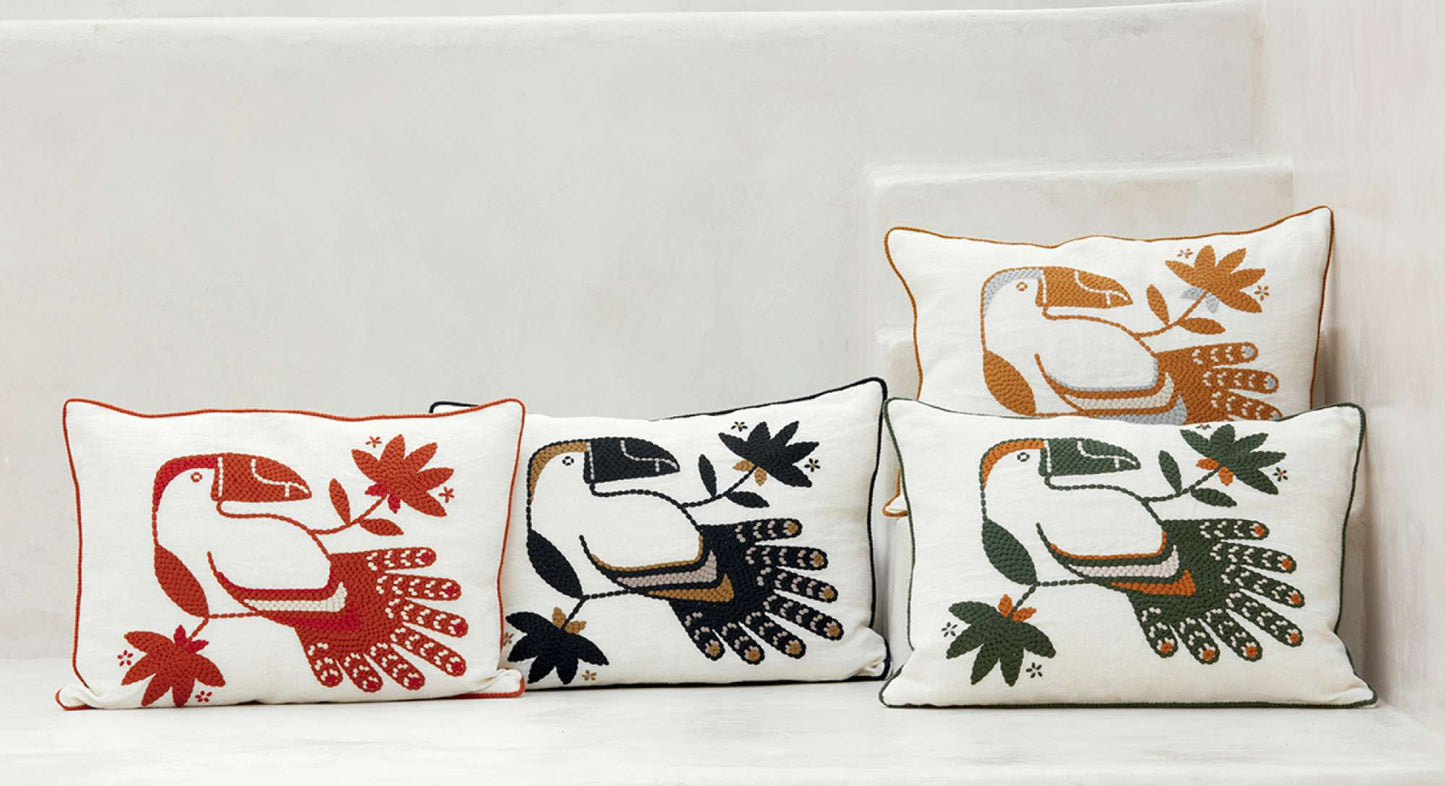 Cristobal Cushion | Retro-Inspired Design with Feathered Hero Motif