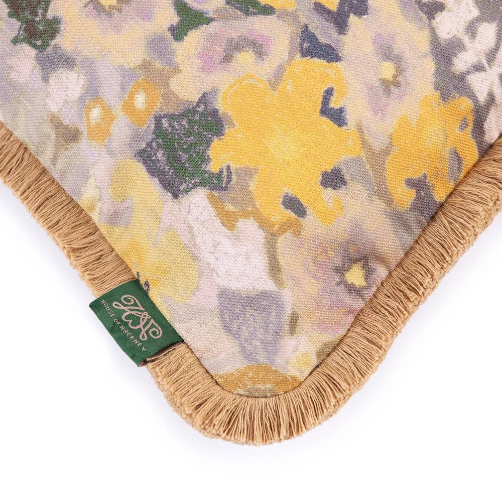 HOLLYHOCKS Cotton Linen Fringed